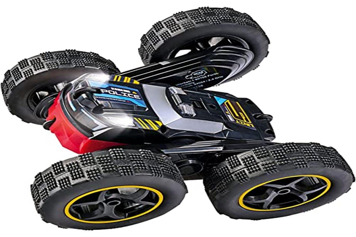 Dickie Toys RC Tumbling Flippy - Remote Controlled Stunt Car, Makes Flops at 8 km/h with 2-Channel Radio Remote Control, for Children from 6 Years