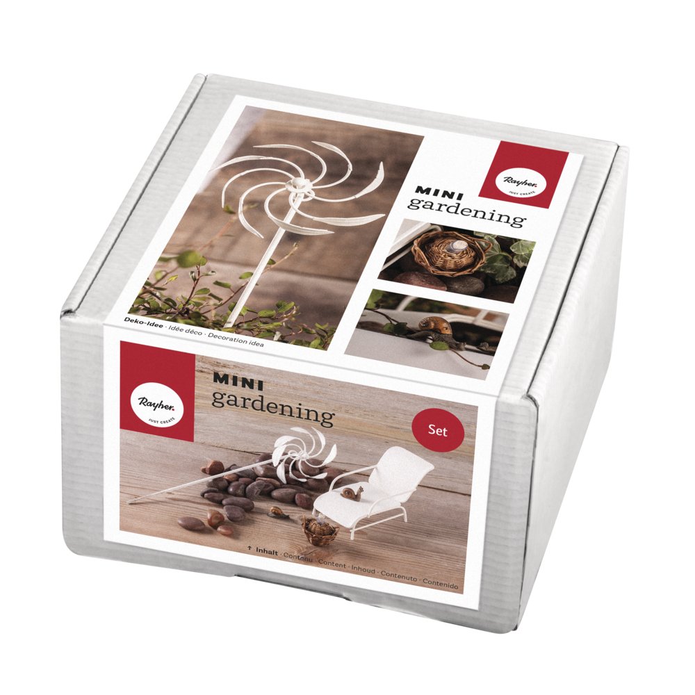 RAYHER Mini Gardening Kit, Cardboard, White