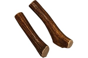 Elkhorn Premium Chews - Medium Whole Twin Pack (for 20-45 lb Dogs and Puppies) Premium Grade Elk Antlers for Dogs (2 Pieces) Sourced in The USA
