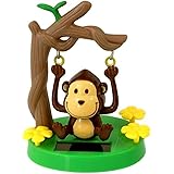 Solar Powered Dancing Animal Toys - Cute Solar Monkey Swinging Animated Bobble Dancer Toy - Solar Powered Car Dashboard Inter