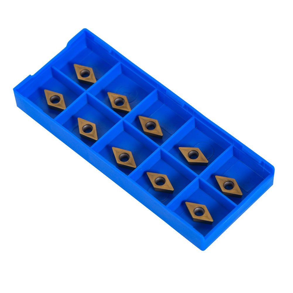 10pcs DCMT070204-HM Diamond Shape Carbide Insert Cutter for CNC Lathe Milling Turning Tools Semisteel YBC251 Indexable Inserts with Box