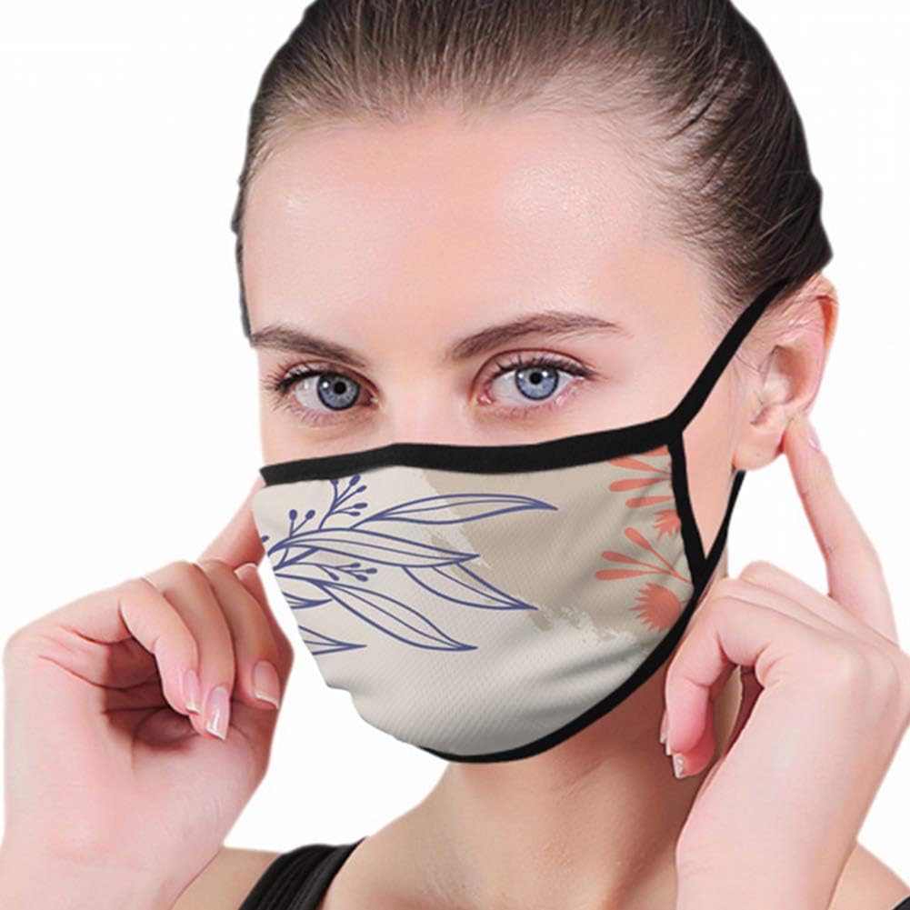 Colorful Silk Scarf Design Florals Element Anti Air Respirator Breathable Pollution Masks Carbon Activated Filtration N95 Anti Bacterial Face Pollution Mask -Reusable Reusable Comfy