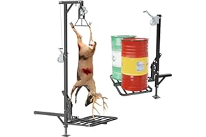 CROSSHIP Hitch Game Hoist with Lifting Platform – 360° Foldable Hoist & 250lb Lift for Trucks, Pickups – Mounts on 2” Hitch for Safe Game Loading – 400lb Capacity