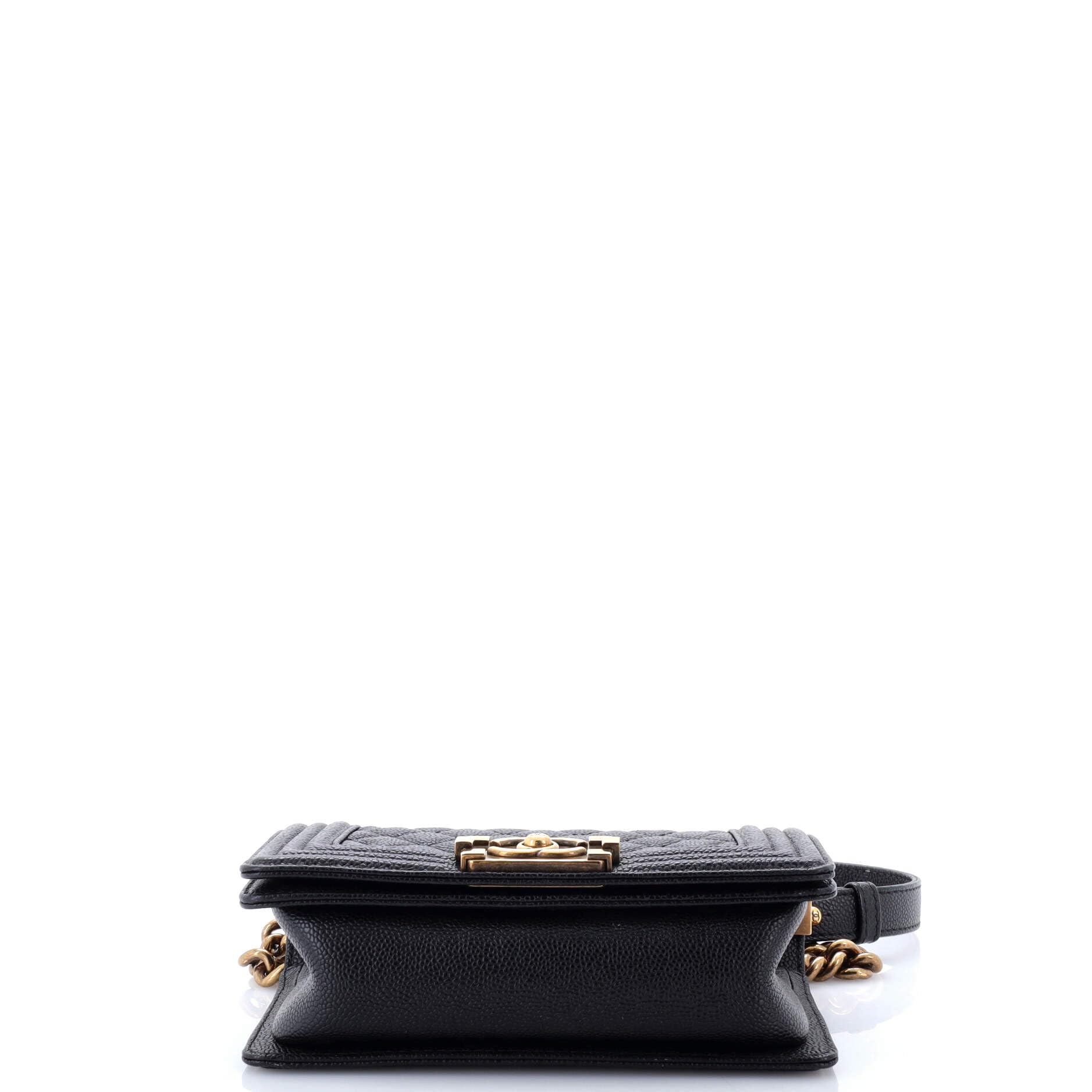 CHANEL Pre-Loved Boy Flap Bag Quilted Caviar Small, Black