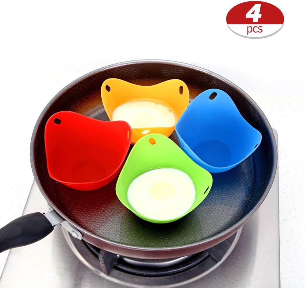 Sarplle Eier-Pochierer 4 Stück Eier-Pochierbecher Silikon Eierkocher