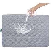 Pack and Play Sheets Mattress Pad Protector Fitted Waterproof Fit for Graco | Noiseless &amp; 4 Layers Playard/Playpen Mattress Pad Compatible with Graco Pack n Play &amp; Dream On Me &amp; Pamo Babe Gray, 39" x 27"