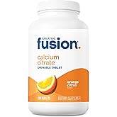 Bariatric Fusion Calcium Citrate Chewable Tablet | Orange Citrus Flavored | Chewable Calcium Citrate | Bone Health Support* | Gluten, Dairy and Soy Free | Non-GMO | 124 Count