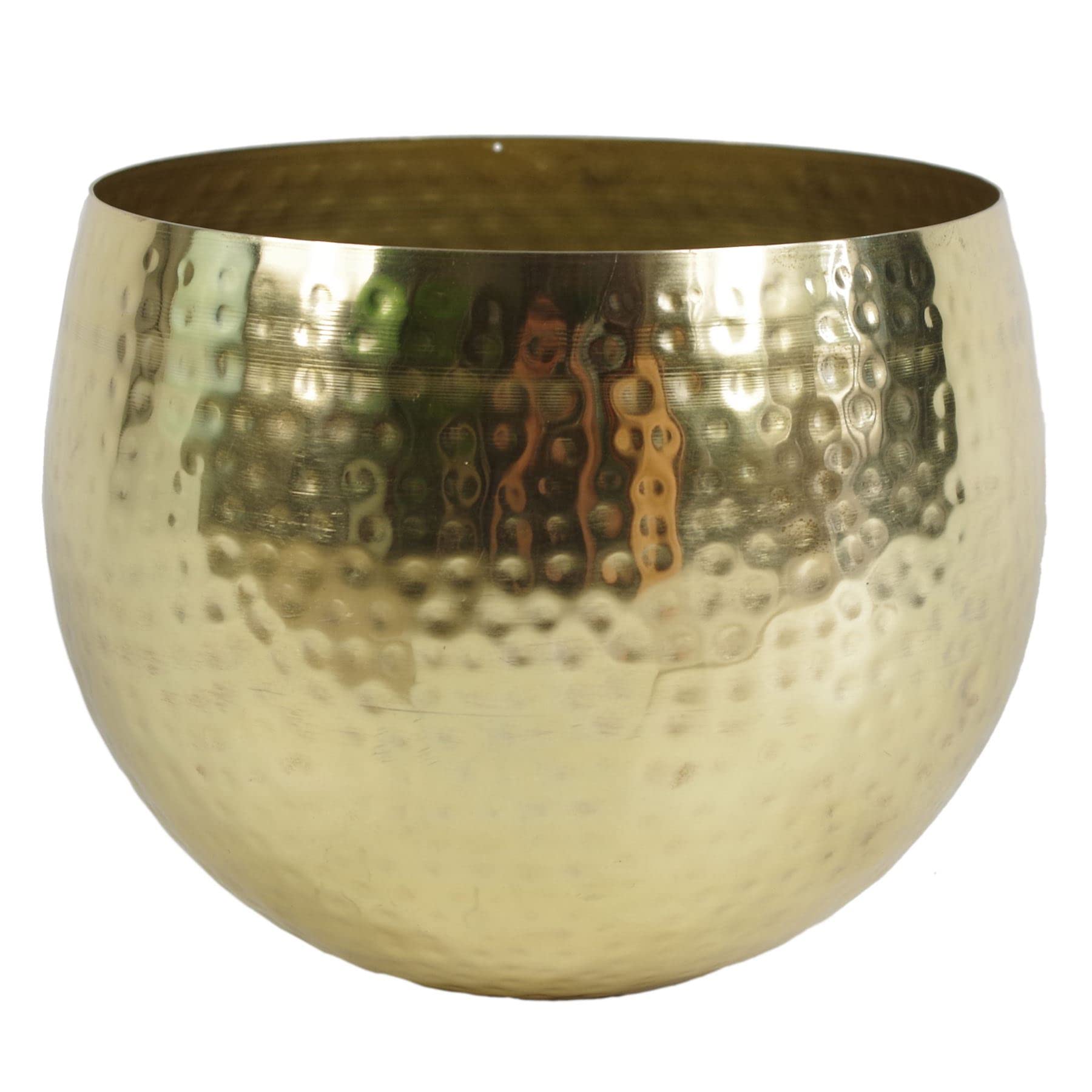Leaf LEAF-7199 Large Metal Planter Hammered Brass Gold Colour-Straight Edge, 22cm x 18cm โ image 1