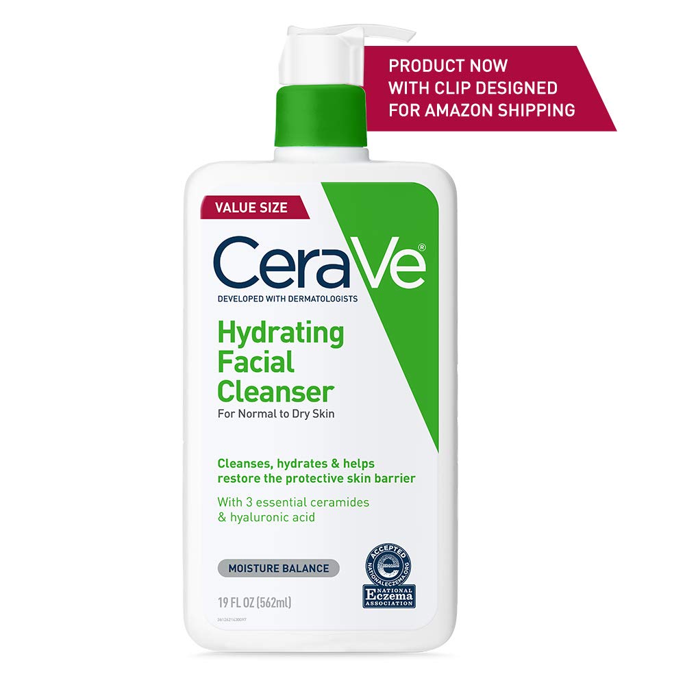 CeraVe Hydrating Facial Cleanser | Moisturizing Non-Foaming Face Wash with Hyaluronic Acid, Ceramides & Glycerin | 19 Fluid Ounce: Beauty