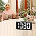 DreamSky Auto Time Set Alarm Clock with USB Port for Charging, Snooze, Dimmer, Extra Large Impaired Vision Digital Red LED Bedside Desk Clock, Auto DST.