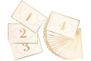 Darice David Tutera Modern Geometric Gold Foil Table Number Cards, 25 Piece