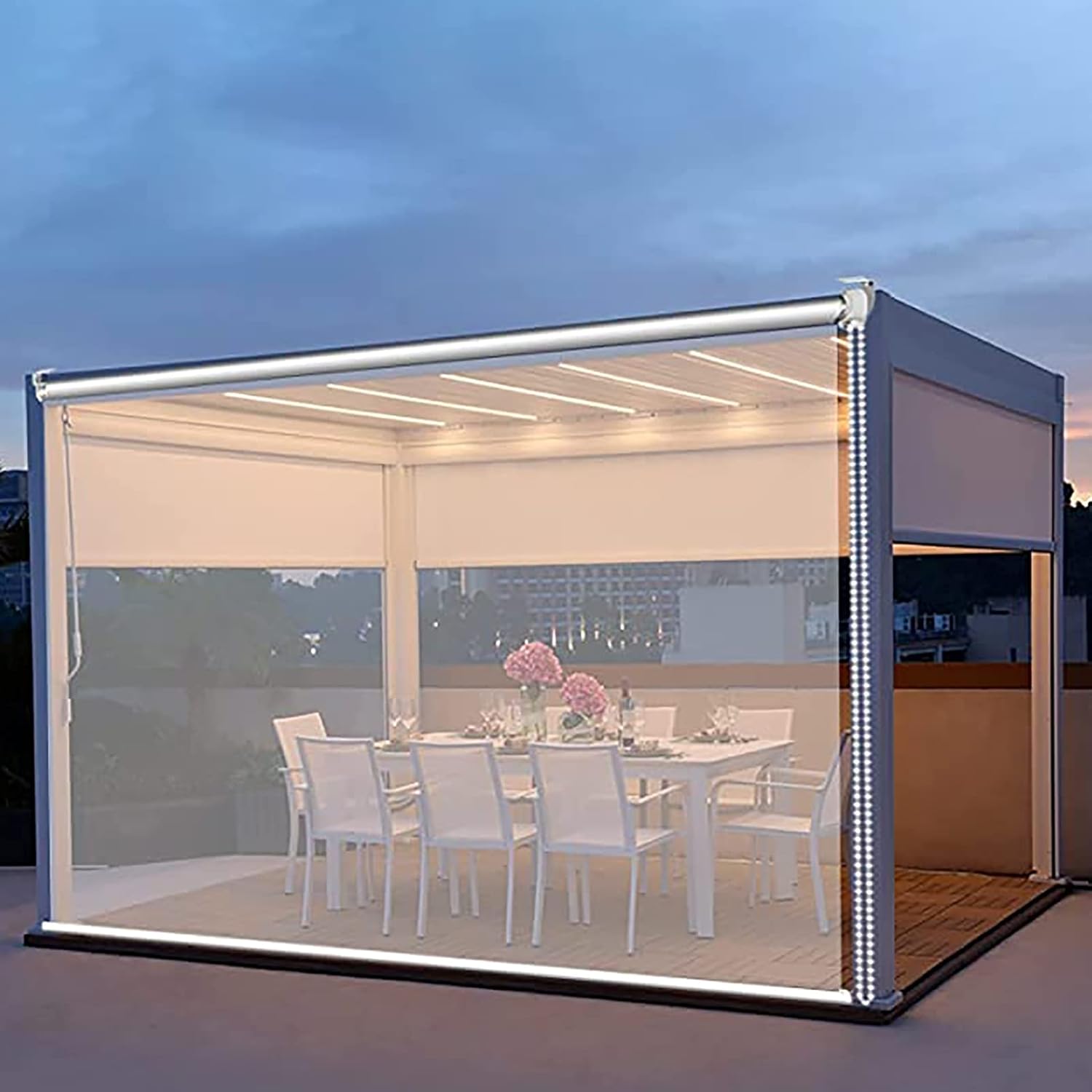 Roller Shades Window Blinds with Fittings, Waterproof Roller Blinds for