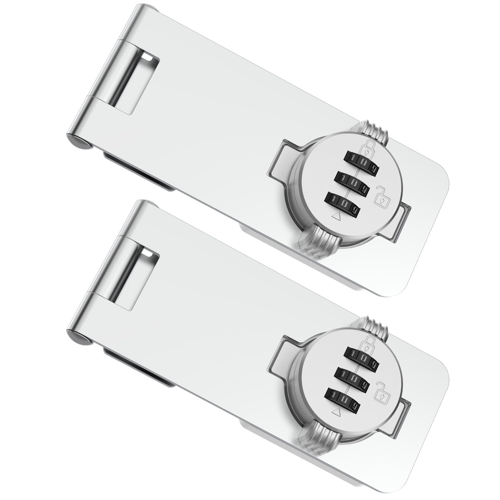 MeBantoo 3-Digit Combination Cabinet Lock, 4.5" Keyless Safety Drawer Lock for Lockers, Small Doors, Closets, Storage, Office (2, Silver)