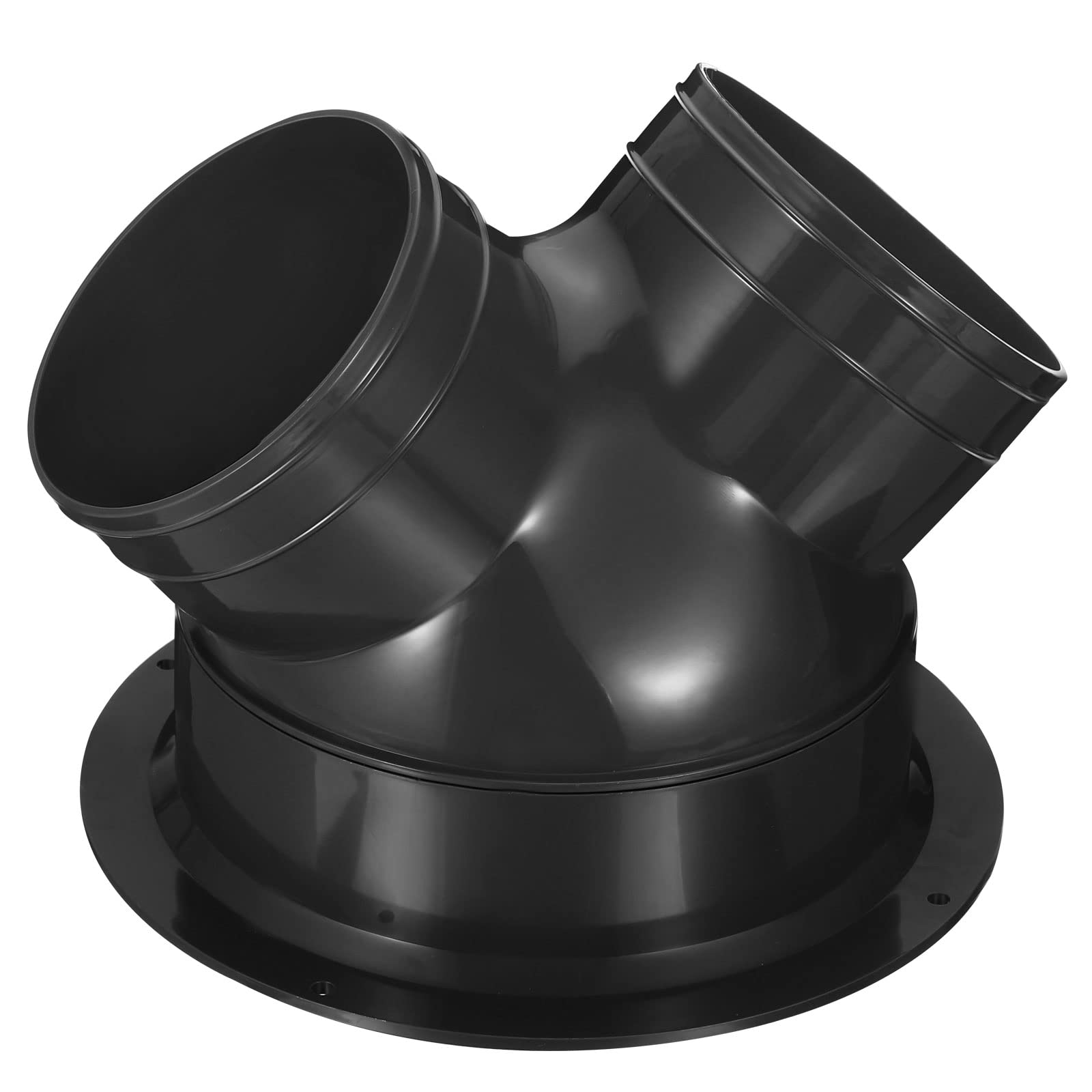 PATIKIL 3 Way Duct Splitter, 4"x4"x6" Y Reducer Connector Air Vent Duct Hose Exhaust Pipe Adapter with Flange for Dryer Exhaust Fan Vent Systems HVAC, Black