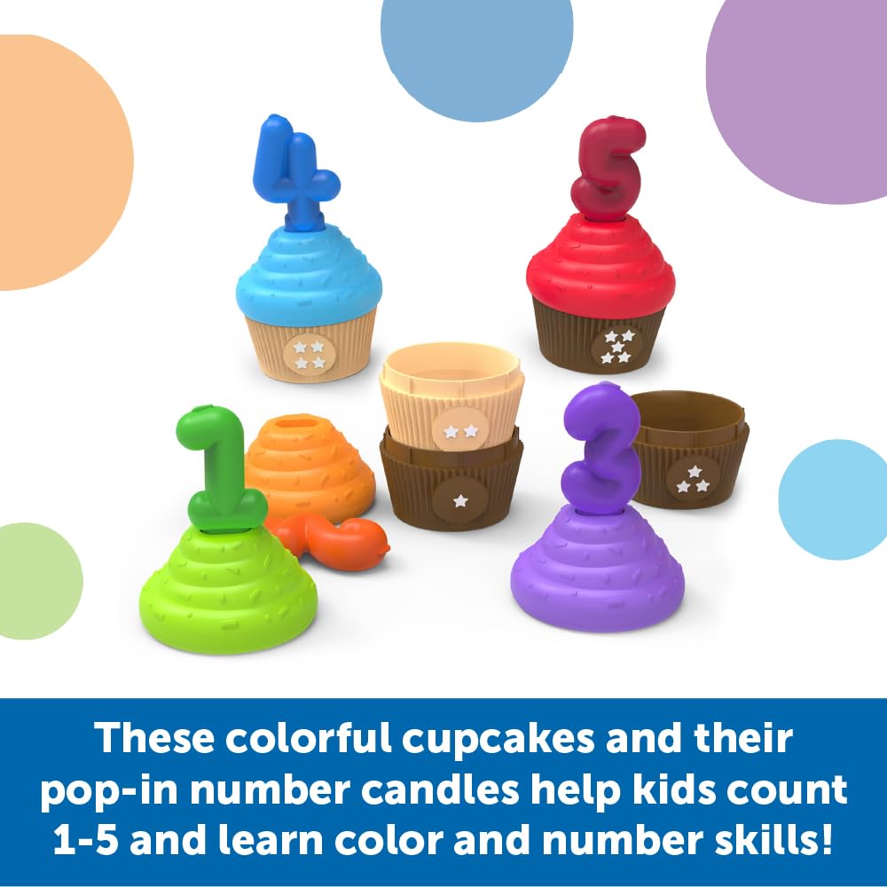 Learning Resources Counting Cupcakes, 15 Pieces, Ages 18 Months+, Toddler Toys, Preschool Learning Activities, Montessori Toys, Learning & Education Toys