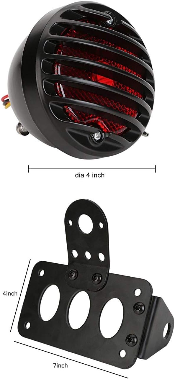 NATGIC Motorcycle Tail Light Brake Light 12V Running Light Indicator Lights License Plate Light Stop Light with Bracket - Image 4
