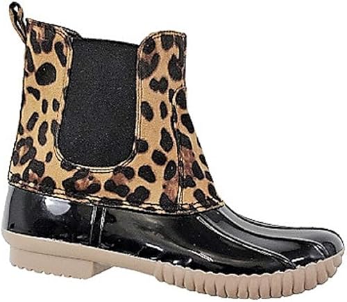 yoki leopard duck boots