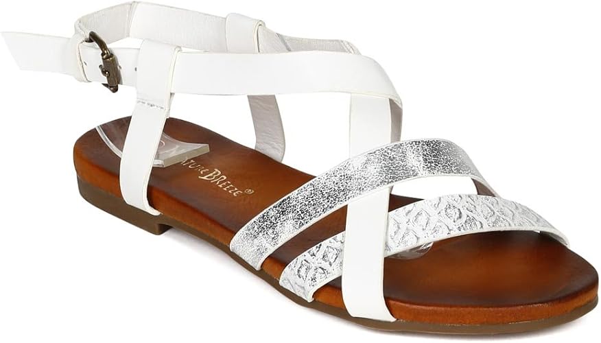 white cross sandals