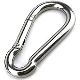 Large Carabiner Clip,5-1/2 Inch Heavy Duty Stainless Steel Spring Snap Hook for Outdoor Living,Gym,Boating,Hammock
