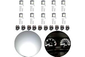CUSMME 10Pack T10 194 168 LED Light Bulb 158 PC194 161 W5W 147 Instrument Panel Gauge Cluster Dashboard Automotive Light Bulb Xenon White and Twist Lock Socket