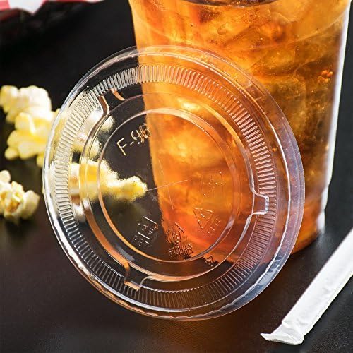 Premium Quality 12 Oz Clear Plastic Cups By Kozypak – Strong, Durable Cups 100-Pcs Set With Lids – Ideal For Coffee, Alcohol, Soda, Water & Other – Suitable For Home & Professional Use