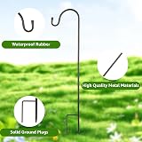 YAYODS 6 Pack Adjustable Shepherds Crook Hooks 30 Inch Garden Black view 3