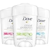 Dove Deodorant, Clinical Protection for Women, 3-Stick Variety Pack - Antiperspirant Deodorant with 48-Hours of Protection, Moisturizing for Sensitive Skin, Scented, 1.7 Oz (3 Piece Set)