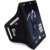 RevereSport Waterproof Running Armband for Phone with Case On (Otterbox, Lifeproof). Sports Phone Holder for iPhone 17/16/15/14/13/12/Max/Plus/Pro/AIR & Samsung S25/S24/S23/S22/S21/S20/Ultra (Large)