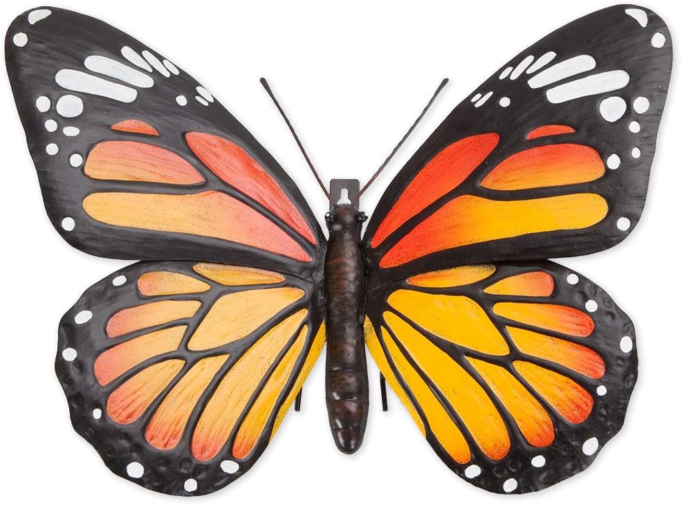 Bits and Pieces - Metal Monarch Butterfly Wall Art - Decorative Hanging