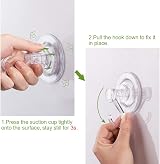 Quntis Suction Hooks 2 Packs, Vacuum Cup Hangers 3kg, Clear view 3
