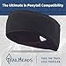 TrailHeads Women’s Ponytail Headband | Fleece Earband | Winter Running Headband - black