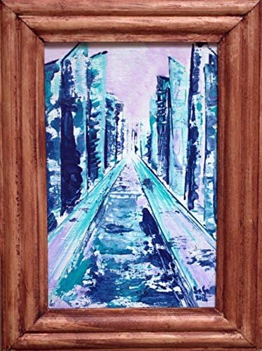 Abstract Acrylic painting on framed wood board