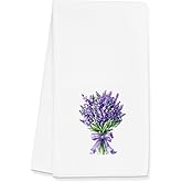 Gleegreets Lavender Bouquet Towels Gifts for Women Men, Purple Towels for Kitchen Bathroom Decor (16x24 inches)