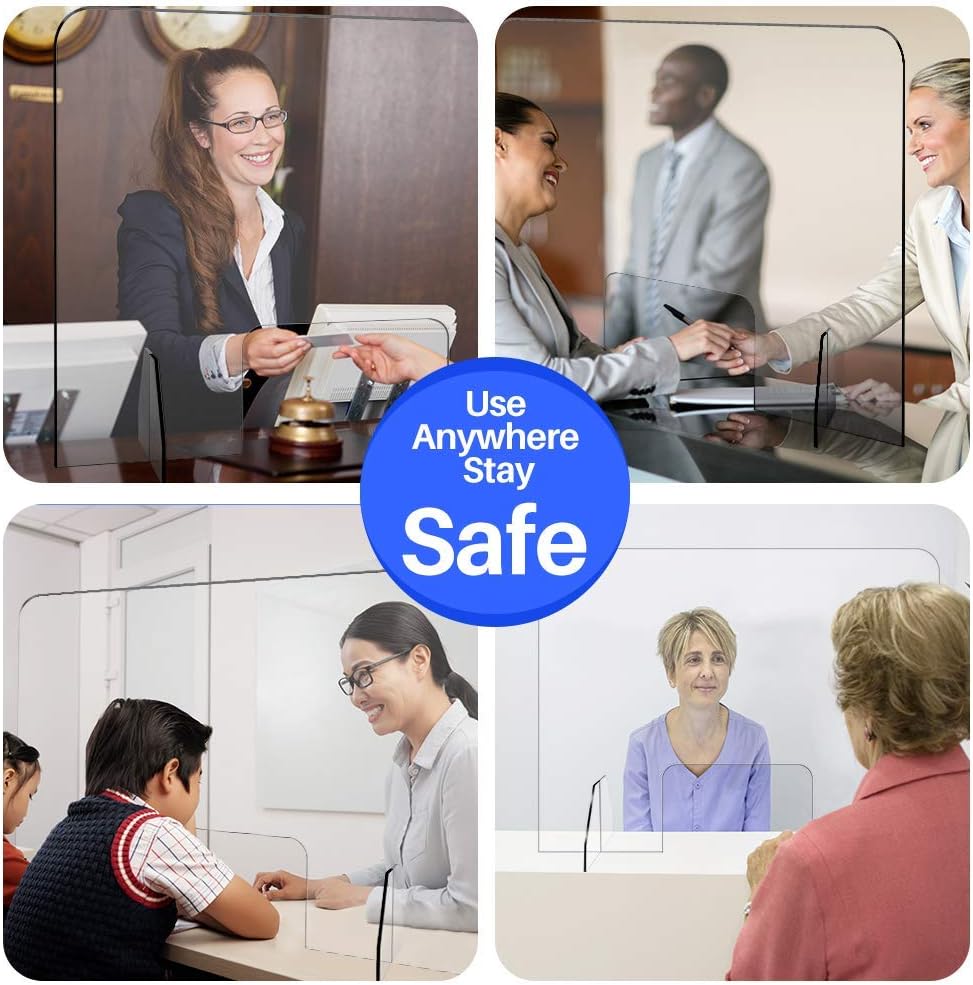 XXGJK Sneeze Guard Shield Clear Protection Safety Counter Top Perfection Reception Counter Office Nail Salon Room Table Cashier: Sports & Outdoors