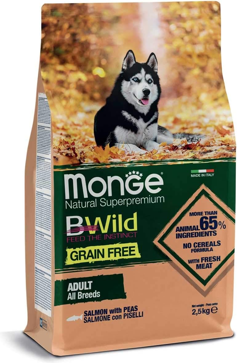Croquettes Pour Chiot Monge BWild Grainfree - Au Cerf, Sans Céréales, Lot De 2,5 Kg - Aliment Complet Toutes Tailles