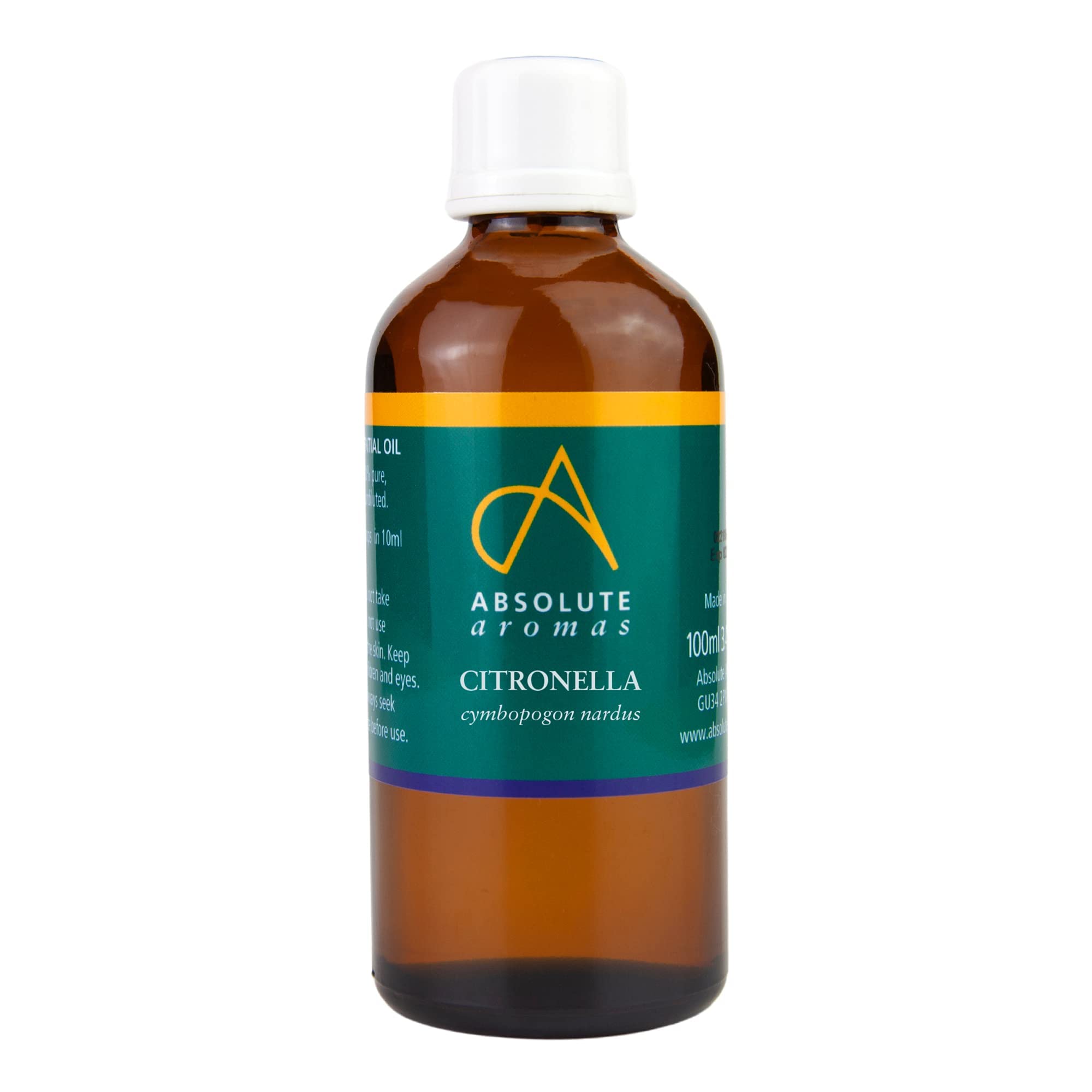 Absolute Aromas | Citronella Essential Oil - 100% Pure, Natural, Undiluted and Cruelty-Free - for use in Aromatherapy and Diffusers, 100ml