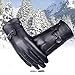 Changeshopping Women Girl Luxurious PU Leather Winter Super Warm Cashmere Gloves