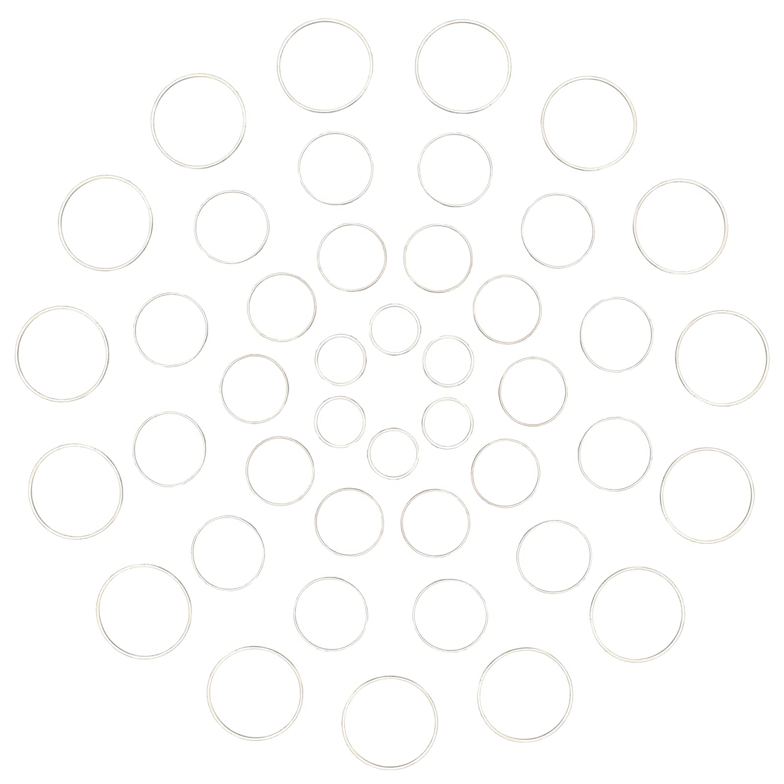 SUNNYCLUE 120Pcs 4 Sizes Earrings Beading Hoop Linking Ring Hollow Charms Earring Finding Charm Connector Links for DIY Crafts Earring Necklace Resin Pendant Making, Sliver — image 1