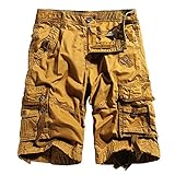 Men's Cotton Loose Fit Multi Pocket Cargo Shorts
