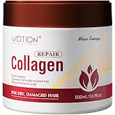 WOTION karseel Collagen Hair Treatment Deep Repair Conditioning Argan Oil Collagen Hair Mask Essence for Dry Damaged Hair All Hair Types 16.90 oz 500ml