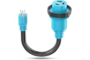 CircleCord 30 Amp to 15 Amp 110 Volt RV Adapter Cord with Locking Connector, NEMA 5-15P Male to L5-30R Twist Lock Female, Heavy Duty STW 10 Gauge for RV Trailer Camper, ETL Listed