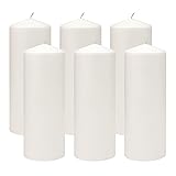 Stonebriar Unscented White Tall Pillar Candles, 80