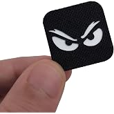 Spooky Eyes Ranger Eye Patch 1&times;1 in | Laser-Cut Nylon &amp; Vinyl | White Angry Eyes Design for Tactical, EDC &amp; Airsoft Gear | Hook Backing (Loop Side Not Included) | Lightweight, Durable, Easy-Clean