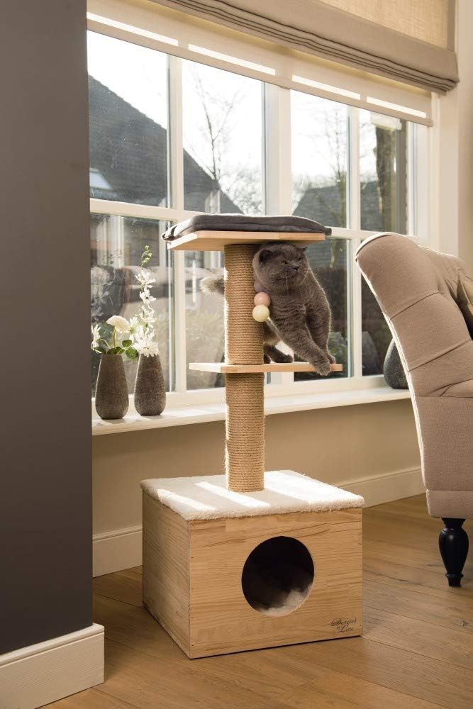 Karlie 408935 Kamina Arbre à Chat Design Multicolore 40 X 40 X 95 Cm