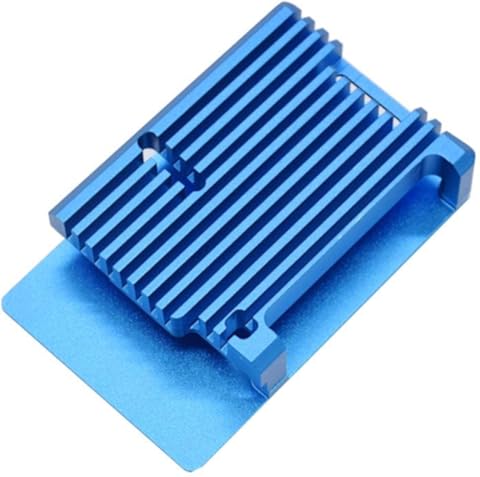 Nrpfell Carcasa Protectora de AleacióN de Aluminio Carcasa CNC Carcasa de Metal Apta para Raspberry Pi 4 (Azul)