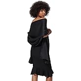 BEAUZSUZSANA Women Satin Silk Shawls and Wraps for Evening Dresses Bridal Bridesmaid Wedding Scarf Lightweight Cover Up