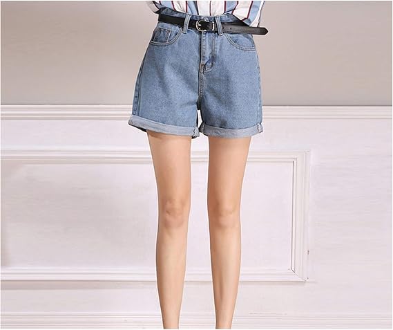 light blue high waisted shorts