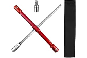 ILORVIUN Professional 14 Inch Universal Heavy Duty Compact Lug Wrench Set with 1/2-Inch Drive(17 mm/19 mm, 21 mm), Super-Strong Tire Iron & Lug Nut Remover With Storage Bag