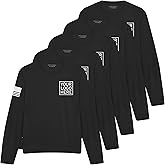 5 Pack Custom Dry Fit Long Sleeve Shirts for Men, Add Your Custom Logo, Moisture Wicking Sun Protection UV Workwear Black