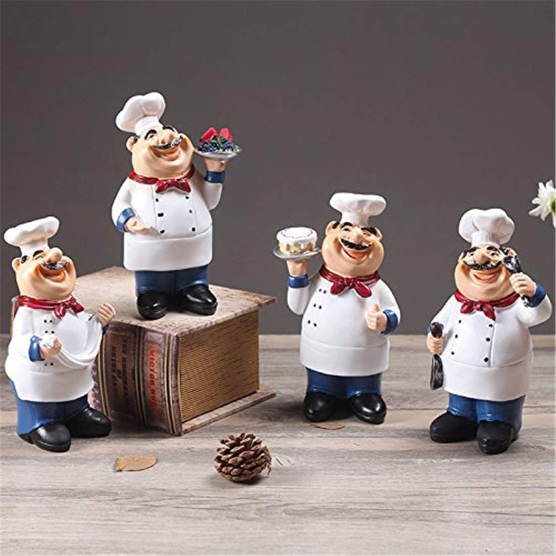 Western Restaurant Chef Resin Sculpture Artwork Art Home Decoration Collection - Creative Figurines Desk Ornaments Living Room Restaurant Café Bar Decor Kids Gifts,A